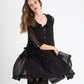 black chiffon coat dress,