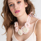 Pearl and velvet necklace.