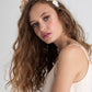 Sabrina velvet flower crown in pastel pink and cream