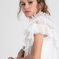 Tulle Ruffled Collar. White