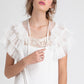 Tulle Ruffled Collar. White