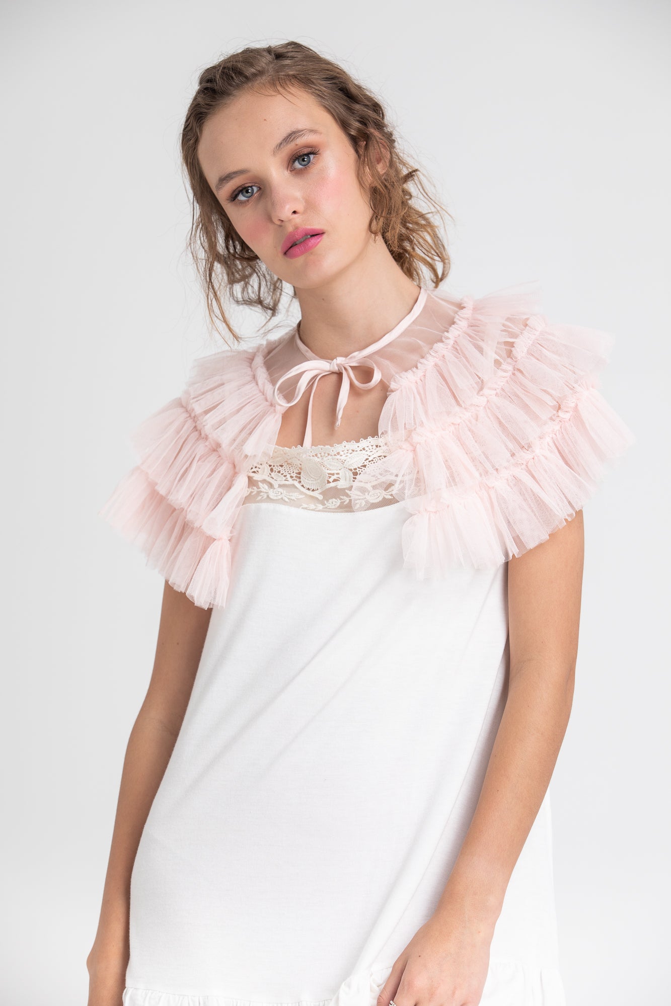 pale blush tulle Faerie cape.