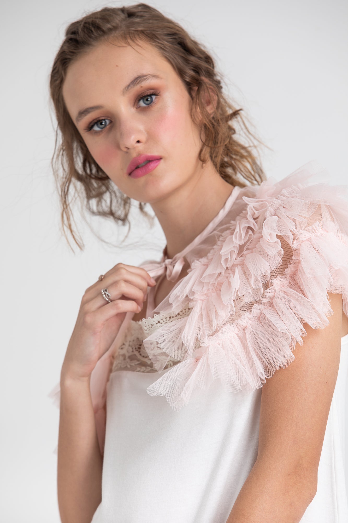 pale blush tulle Faerie cape.