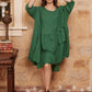 Clarissa Linen dress. Emerald