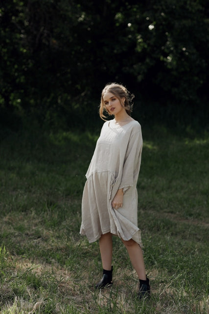 Clarissa Linen dress.  Stone