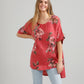 Contessa Linen Floral top . Watermelon