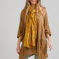 Floral cotton scarf. Mustard.