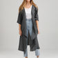 Sabine Linen  Duster Coat. Charcoal.