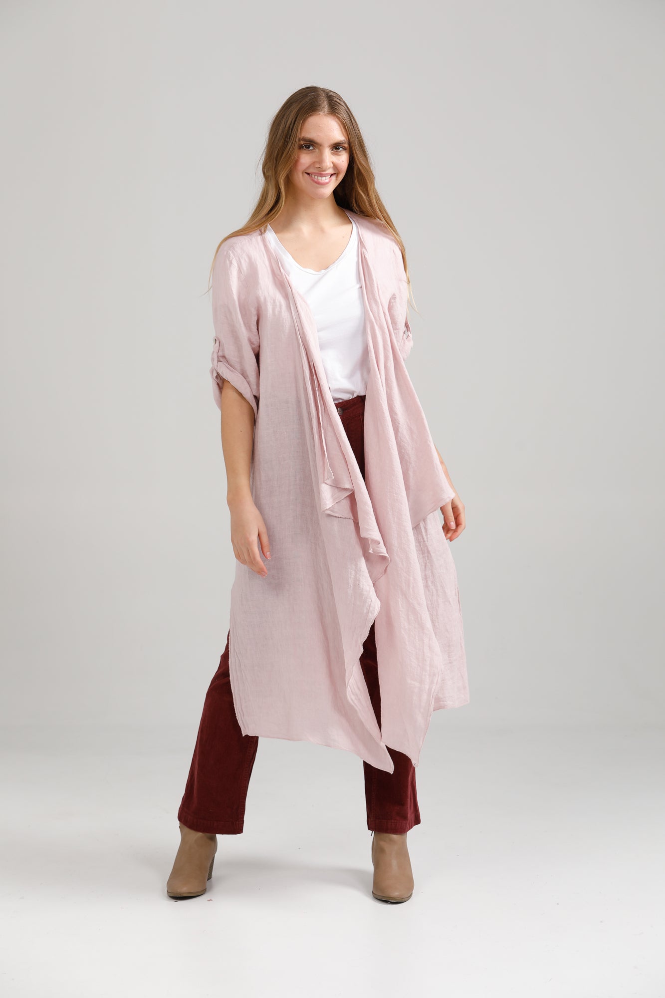 Blush deals duster coat