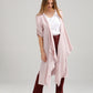 Sabine Linen Duster Coat. Blush