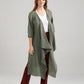 Sabine Linen Duster Coat. Khaki