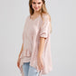 Sorrento linen top.. Pale Pink
