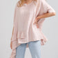 Sorrento linen top.. Pale Pink