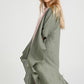 Sabine Linen Duster Coat. Khaki