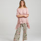 Sorrento linen Top. Rose Pink.