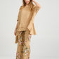 Sorrento Linen  top. Caramel.