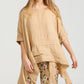Sorrento Linen  top. Caramel.
