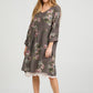 Amelia floral linen dress. charcoal