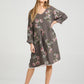 Amelia floral linen dress. charcoal