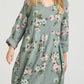 Amelia floral linen dress. Sage Green