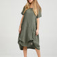 Primavera linen dress. Olive.