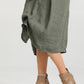 Primavera linen dress. Olive.