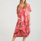 Primavera linen floral dress. Watermelon  Floral