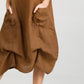 Primavera linen dress. Tobacco