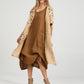 Primavera linen dress. Tobacco