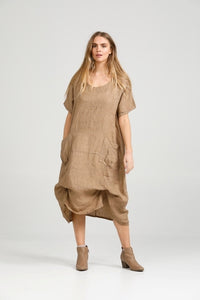 Primavera linen dress.  Latte