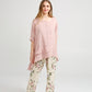 Sorrento linen top.. Pale Pink