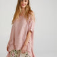 Sorrento linen Top. Rose Pink.