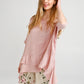 Sorrento linen Top. Rose Pink.