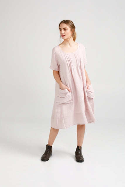 Mirabella linen dress. Pale Pink