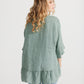 Priscilla linen top. Sage Green