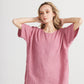 Contessa Linen Top. Rose Pink