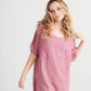 Contessa Linen Top. Rose Pink