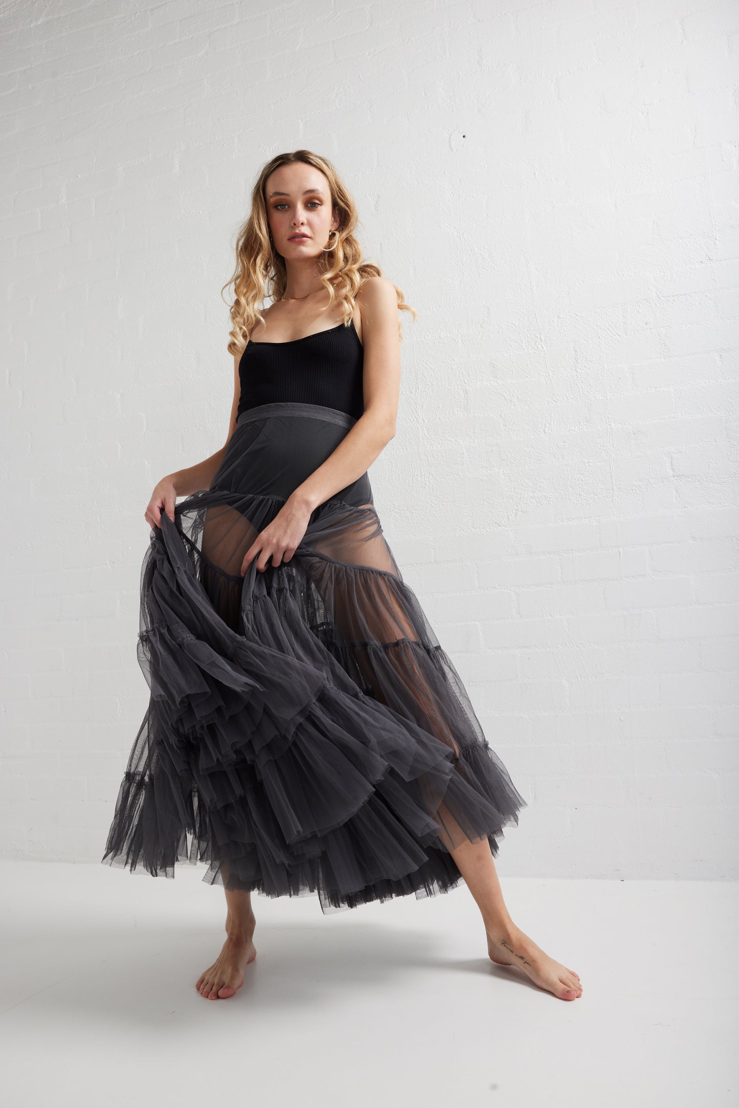 Celeste Tulle Tutu skirt. Charcoal