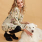 Amelia Floral Linen dress. Antique Cream