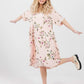 Stella linen floral dress. Blush Rose