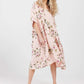 Stella linen floral dress. Blush Rose