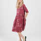Stella Linen Floral dress. Bordeaux