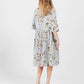 Stella Linen Floral Dress.  Dove Grey
