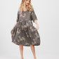 Stella Linen Floral Dress.  Charcoal