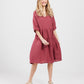 Stella Linen Dress. Berry