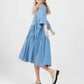 Stella Linen dress. Denim