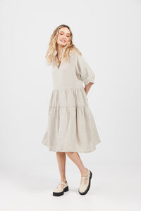 Stella Linen Dress. Oatmeal