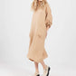 primavera linen Dress. Cafe Latte. Long-Sleeved
