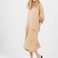 primavera linen Dress. Cafe Latte. Long-Sleeved