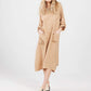 primavera linen Dress. Cafe Latte. Long-Sleeved
